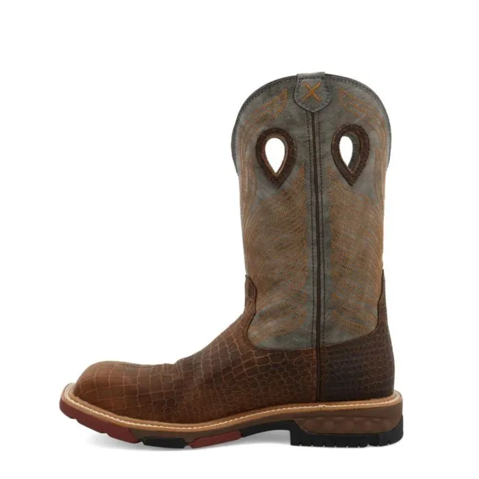 Twisted X Men's 12"" Western Work Boot Brown & Grey