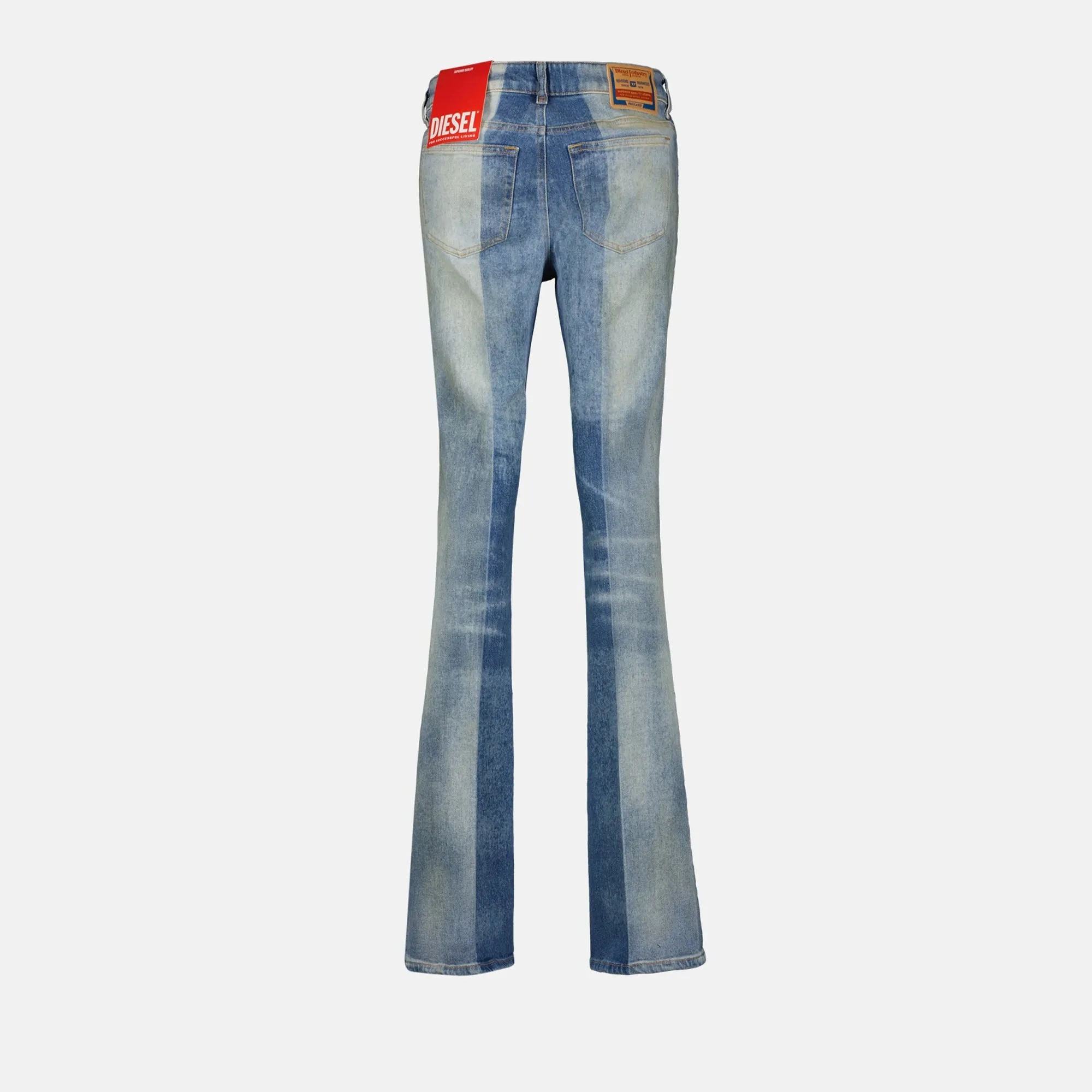 Two-tone Flared Denim Jeans