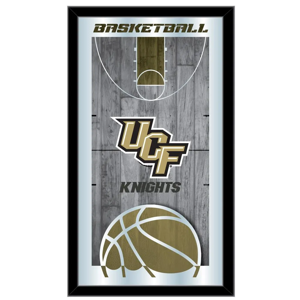 UCF Knights HBS Black Basketball Framed Hanging Glass Wall Mirror (26x15)