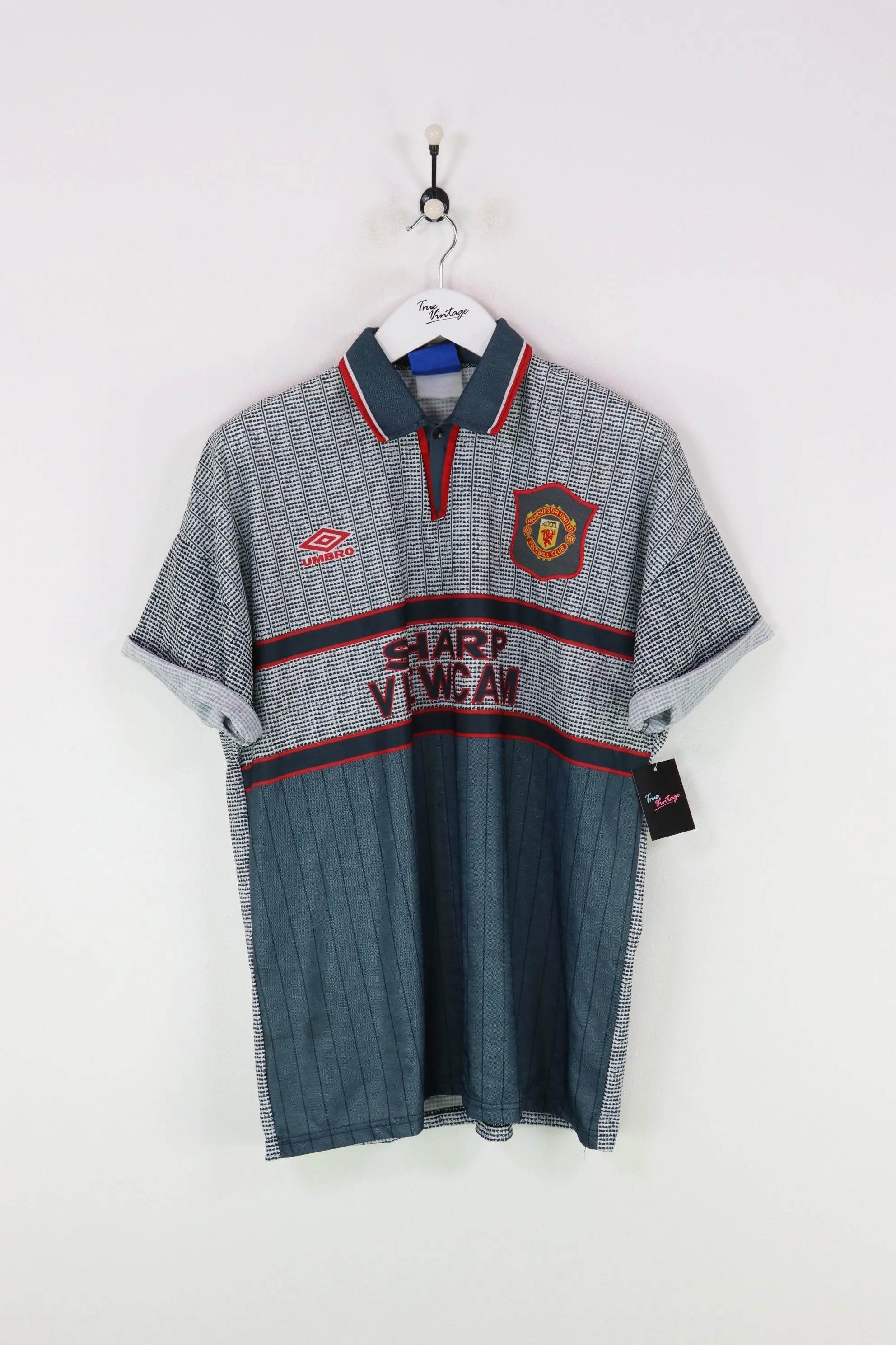 Umbro Manchester United Football Shirt Grey/Red XL