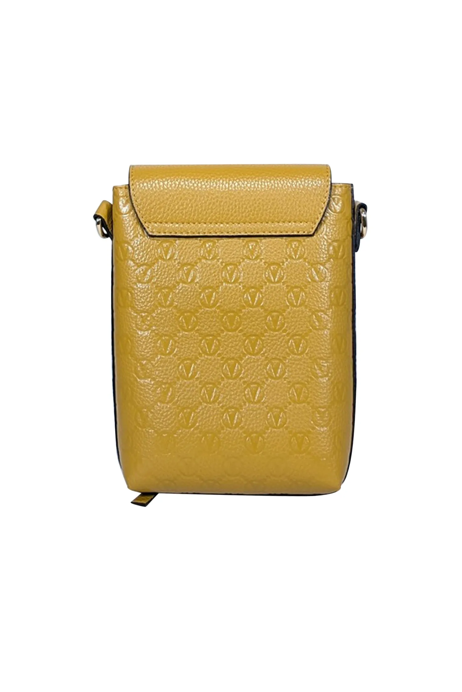 Valentino by Mario Valentino - Mustard Yellow Embossed Logo Crossbody Bag