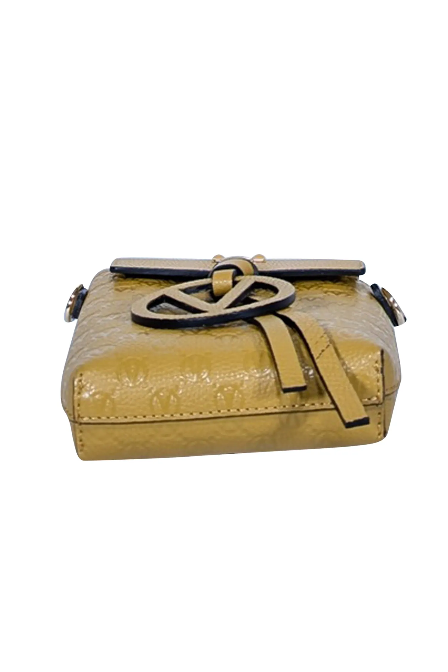 Valentino by Mario Valentino - Mustard Yellow Embossed Logo Crossbody Bag