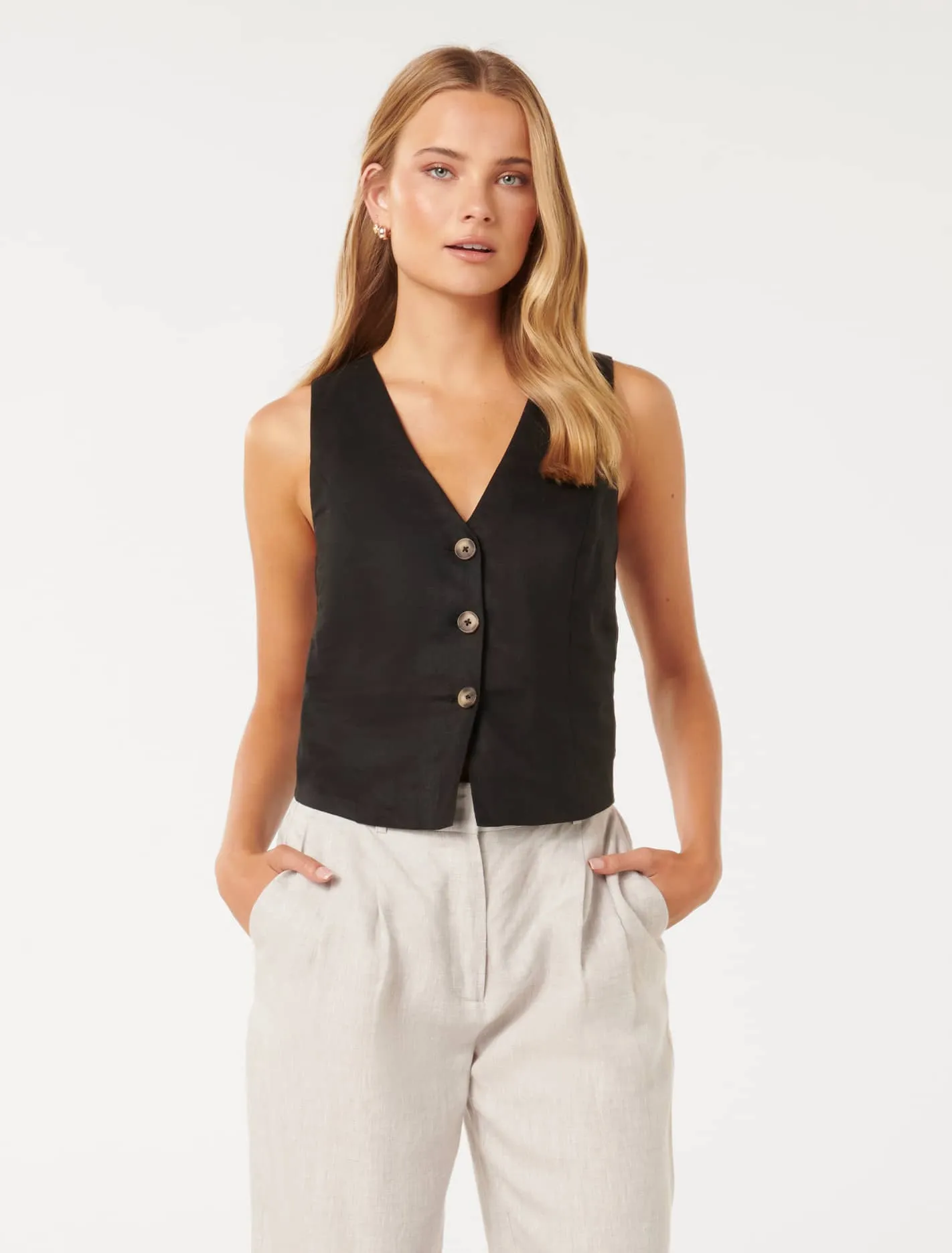 Veruca Linen Vest Top