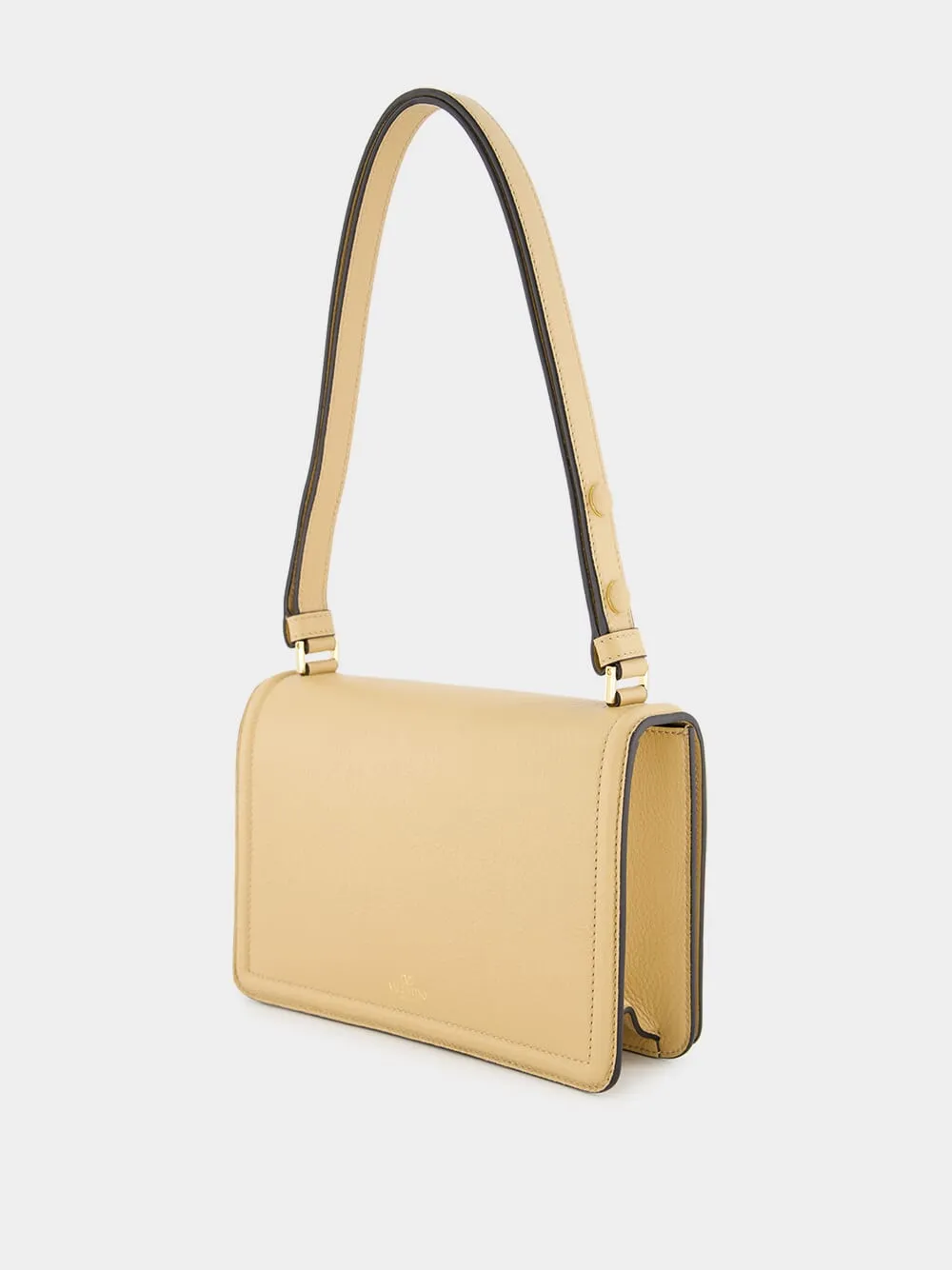 VLogo Small Grainy Calfskin Shoulder Bag