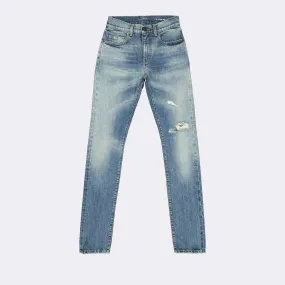 Washed straight-leg jeans