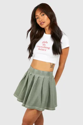 Washed Twill Tennis Skirt