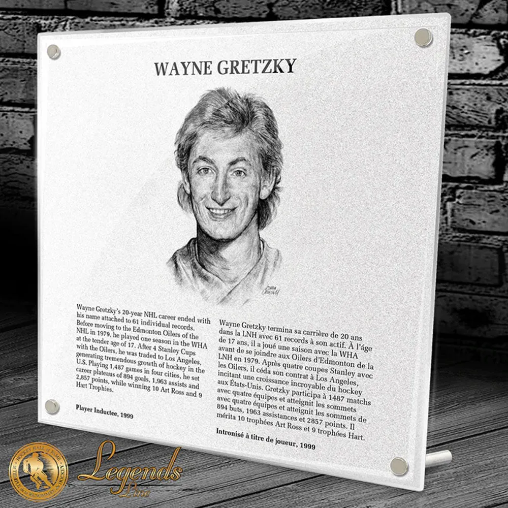 WAYNE GRETZKY HOCKEY HALL OF FAME INDUCTION REPLICA PLAQUE