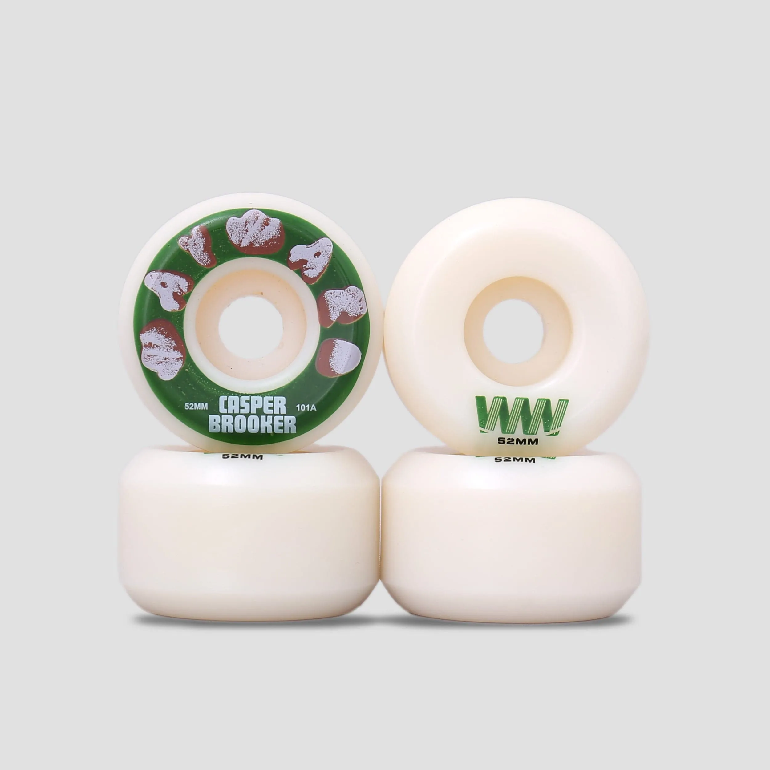 Wayward 52mm 101A Casper Brooker Funnel Pro Skateboard Wheels White / 