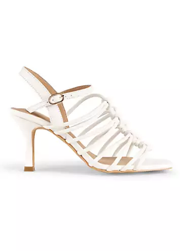 White Strappy Knotted Heeled Sandals by Kaleidoscope | Look Again