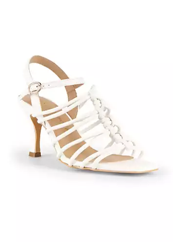 White Strappy Knotted Heeled Sandals by Kaleidoscope | Look Again