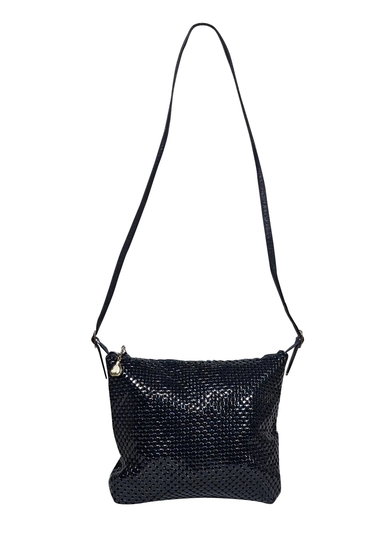 Whiting & Davis - Navy Metal Mesh Crossbody Bag