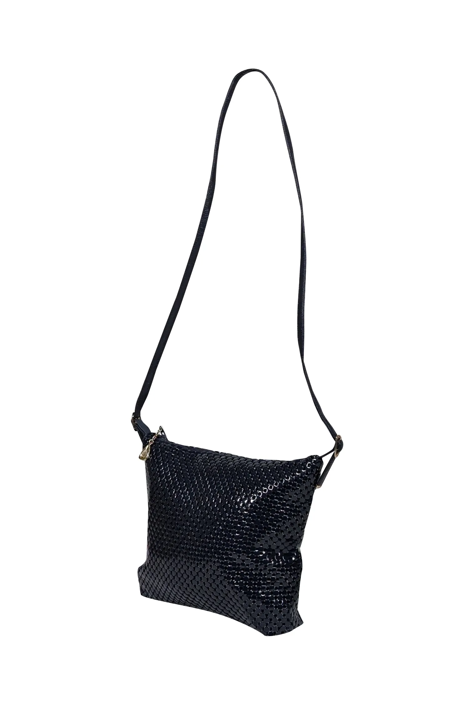 Whiting & Davis - Navy Metal Mesh Crossbody Bag