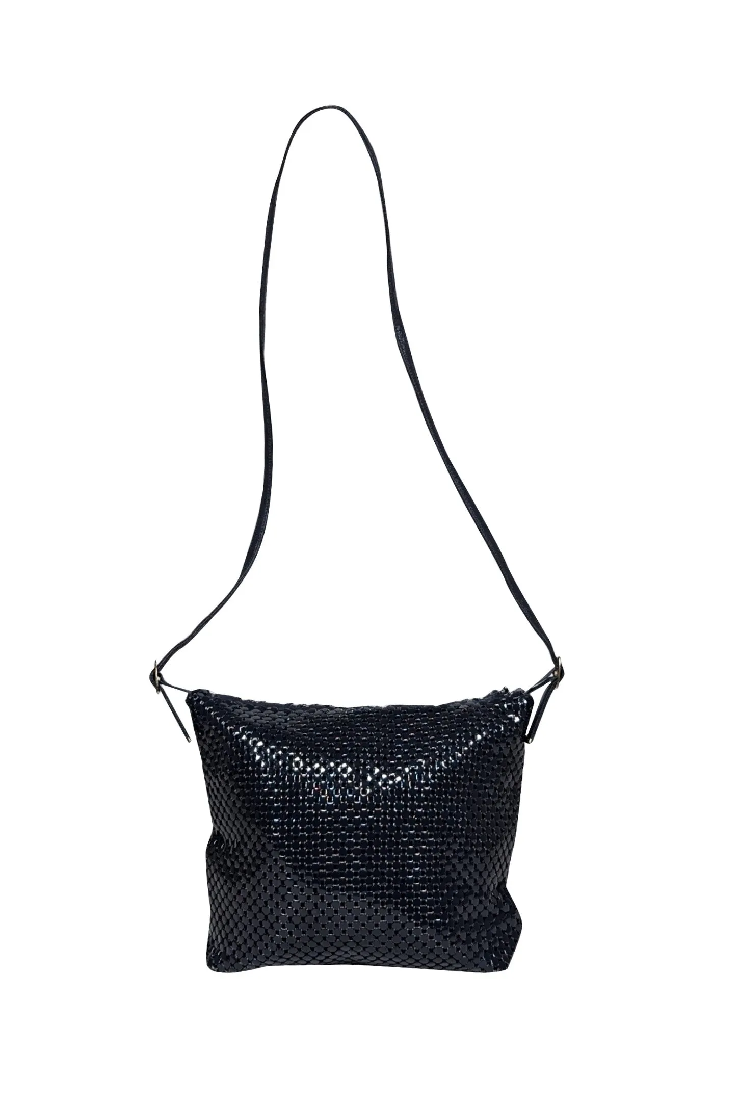 Whiting & Davis - Navy Metal Mesh Crossbody Bag