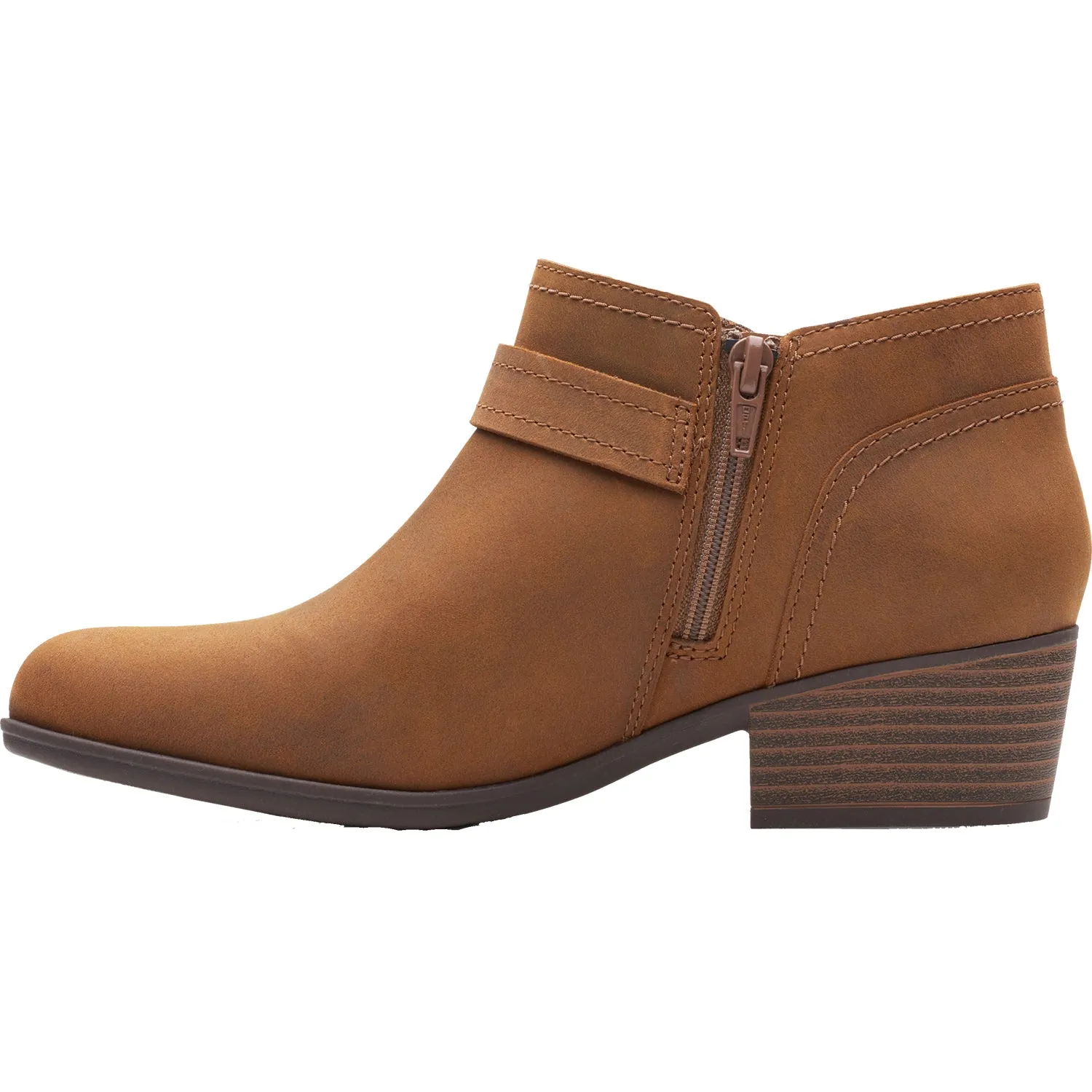 Women's Clarks Adreena Mid Dark Tan Leather