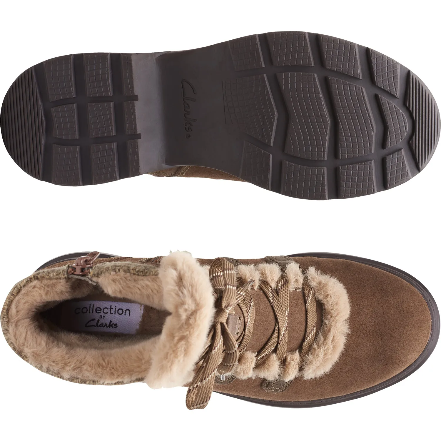 Women's Clarks Aveleigh Zip Taupe Suede