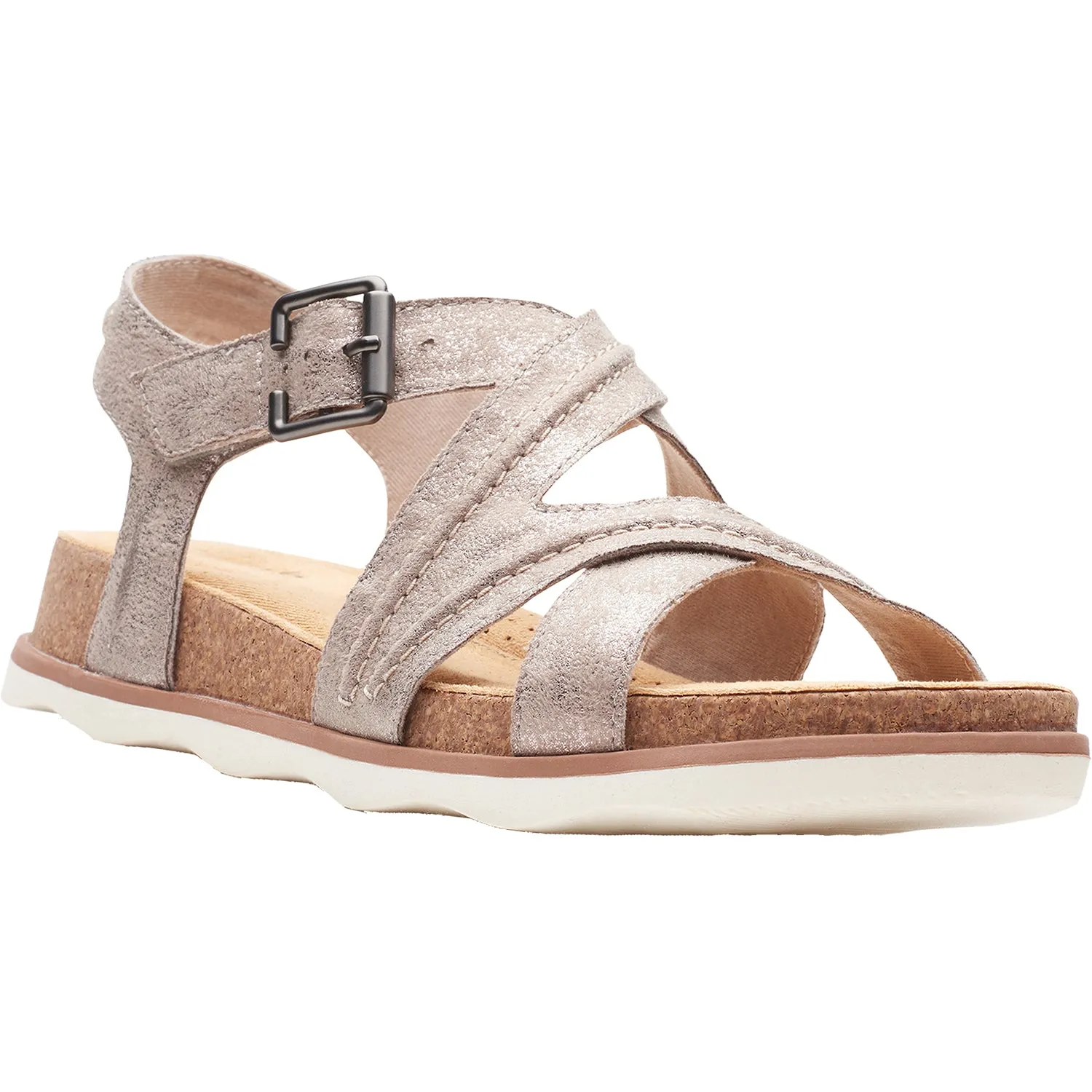 Women's Clarks Brynn Ave Taupe Metallic Leather