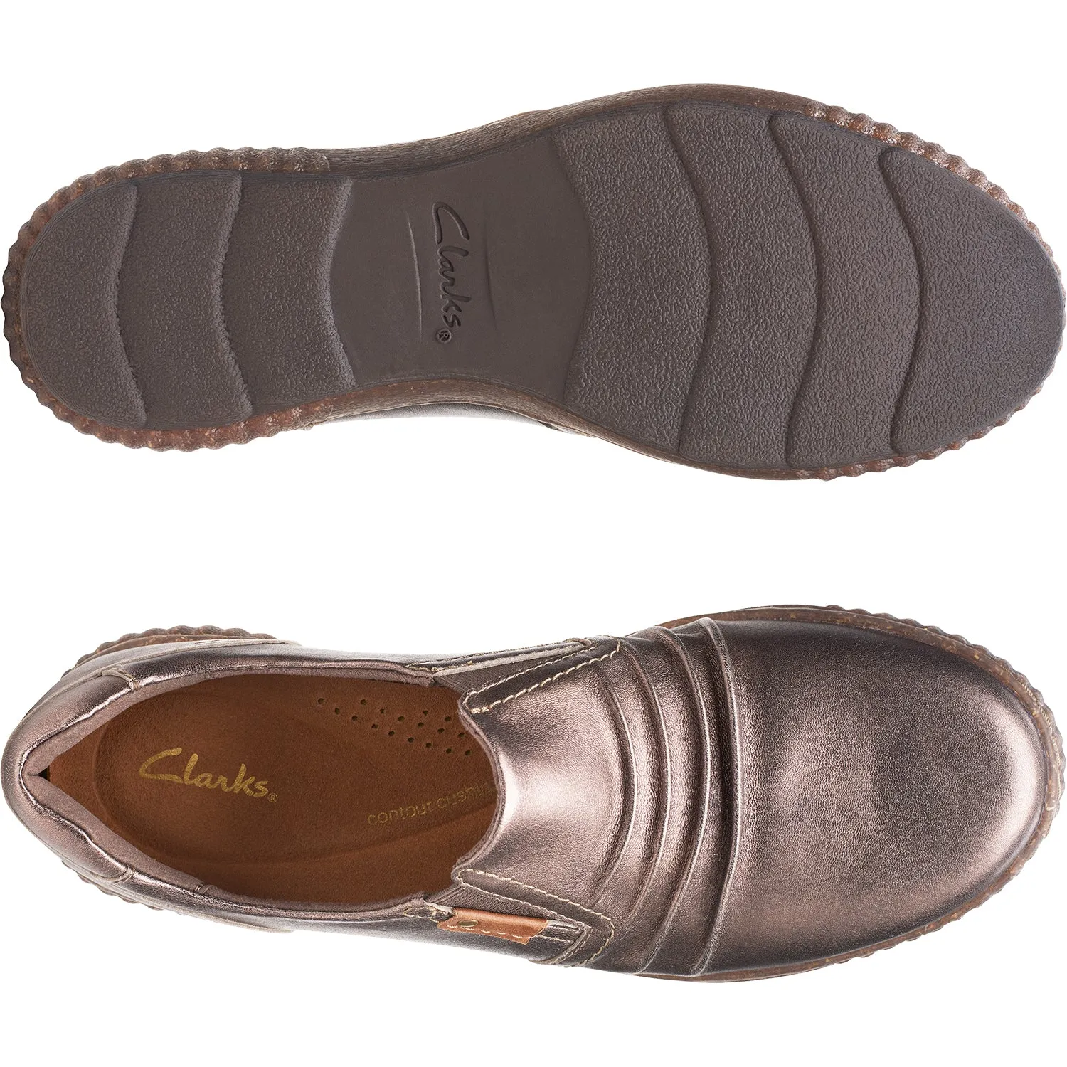 Women's Clarks Magnolia Faye Bronze Metallic Leather