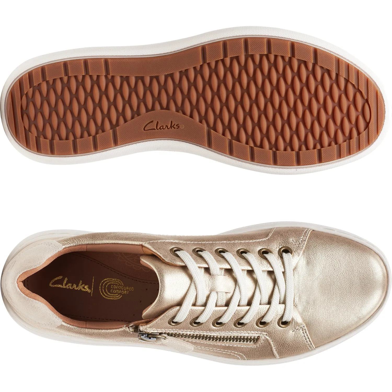 Women's Clarks Nalle Lace Champagne Leather