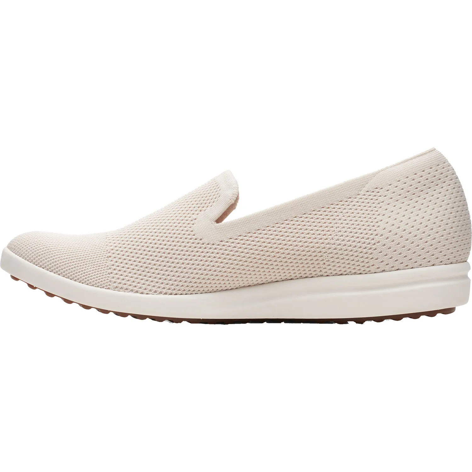 Women's Clarks Tamzen Slip White Knit Fabric