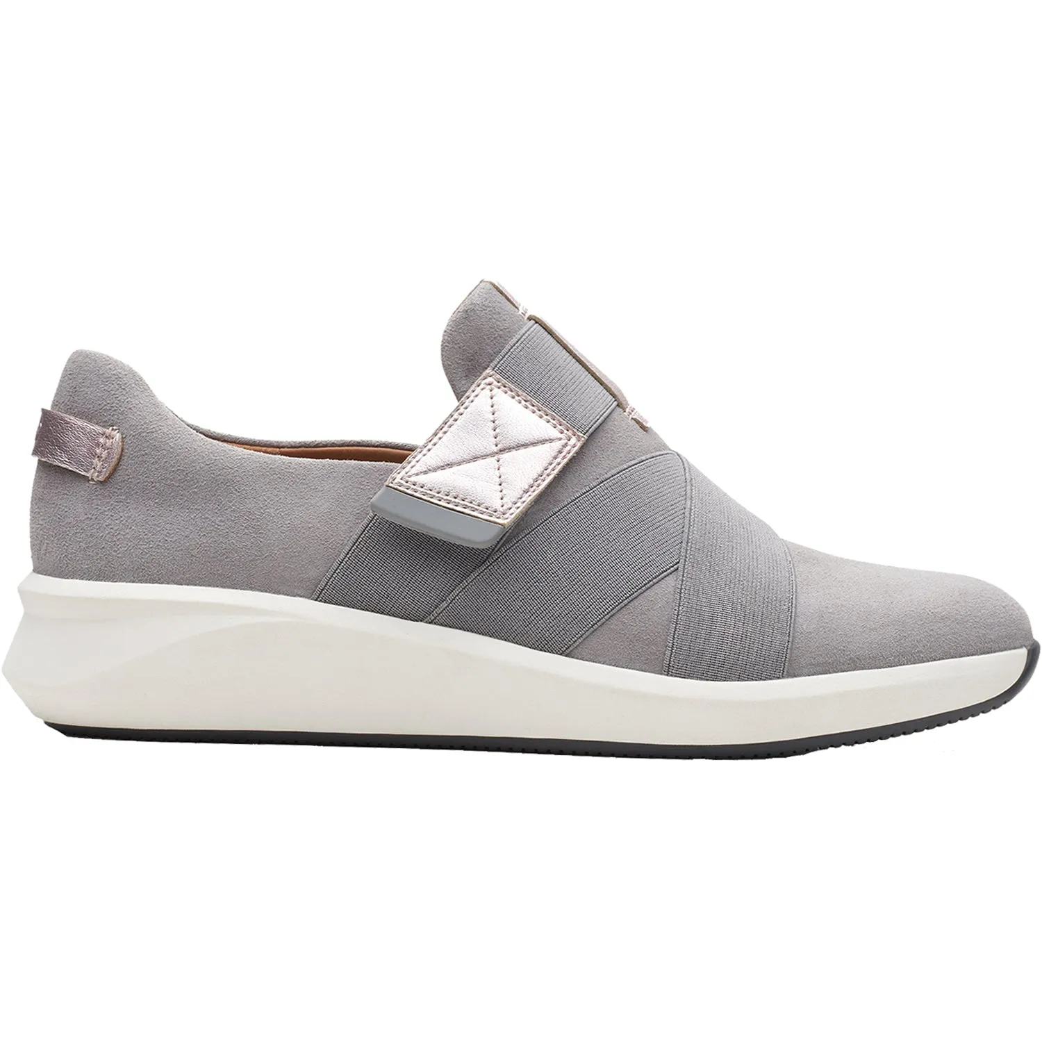 Women's Clarks Un Rio Strap Light Grey Suede