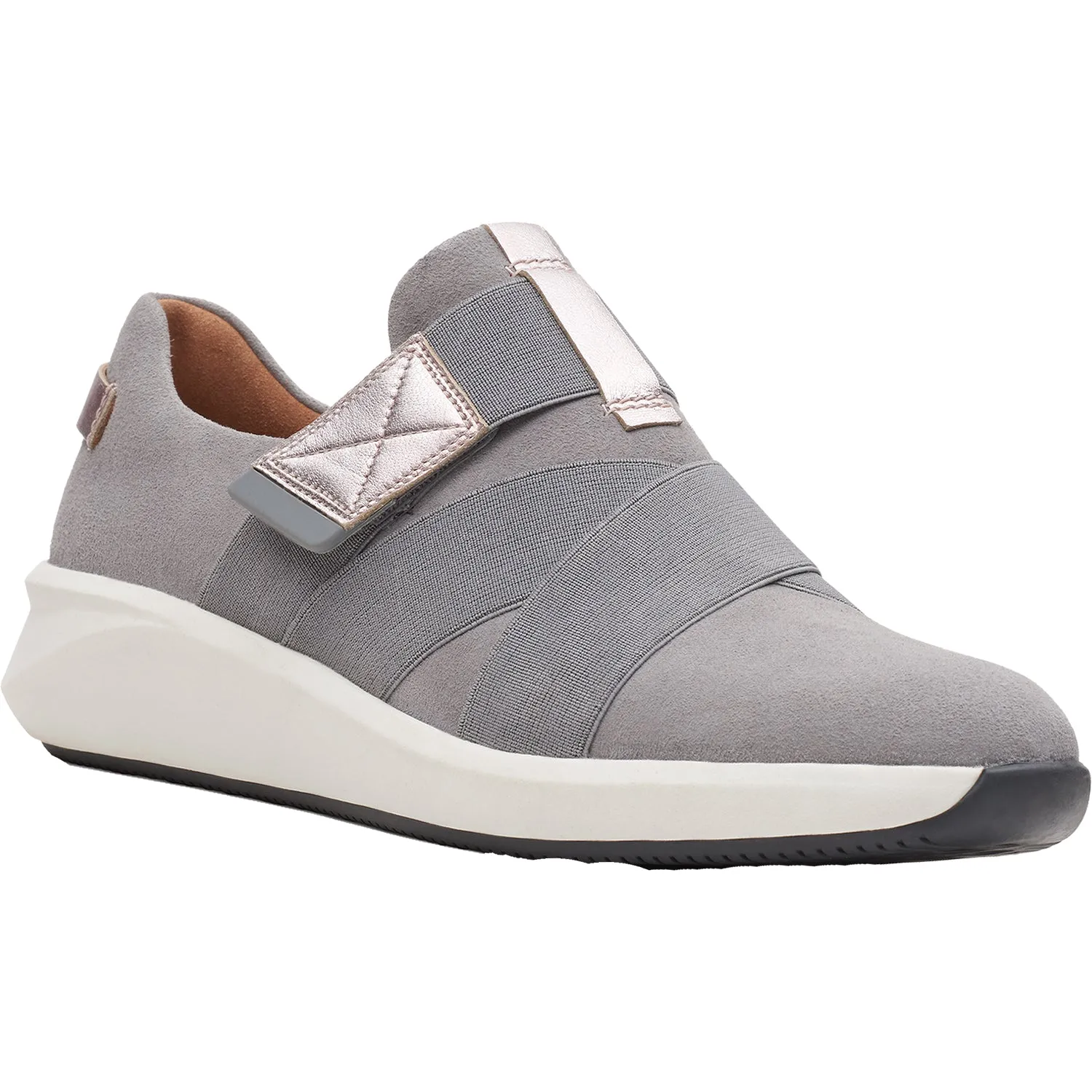 Women's Clarks Un Rio Strap Light Grey Suede