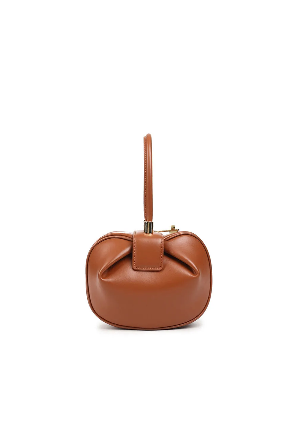 Women’s Knotted Cherry Top Handle Clutch in Genuine Leather