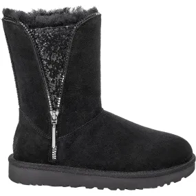 Women's UGG Classic Zip Black Sheepskin