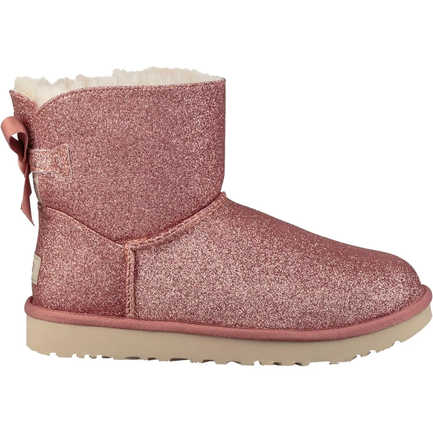 Women's UGG Mini Bailey Bow Sparkle Pink Textile