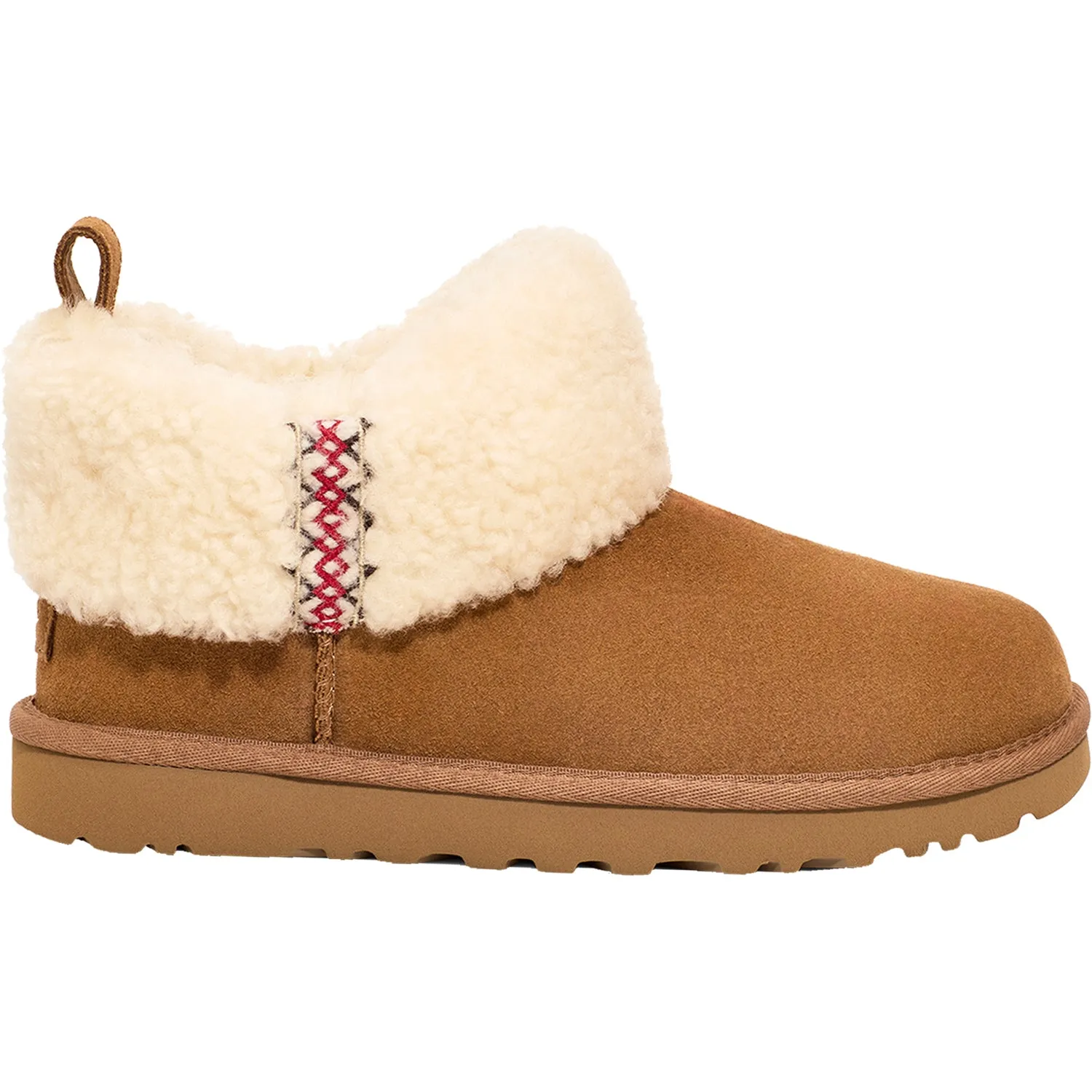 Women's Ultra Mini Ugg Braid Chestnut Suede