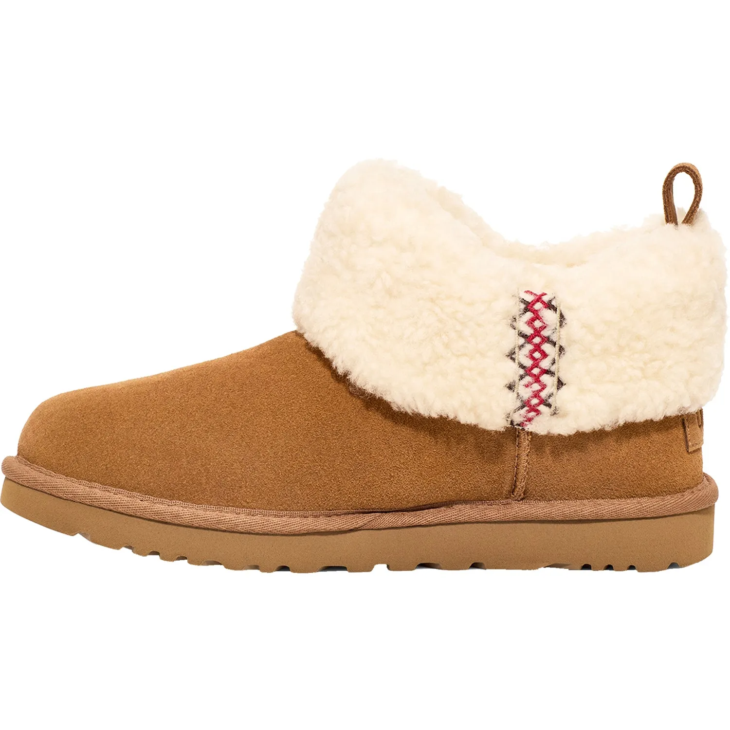 Women's Ultra Mini Ugg Braid Chestnut Suede