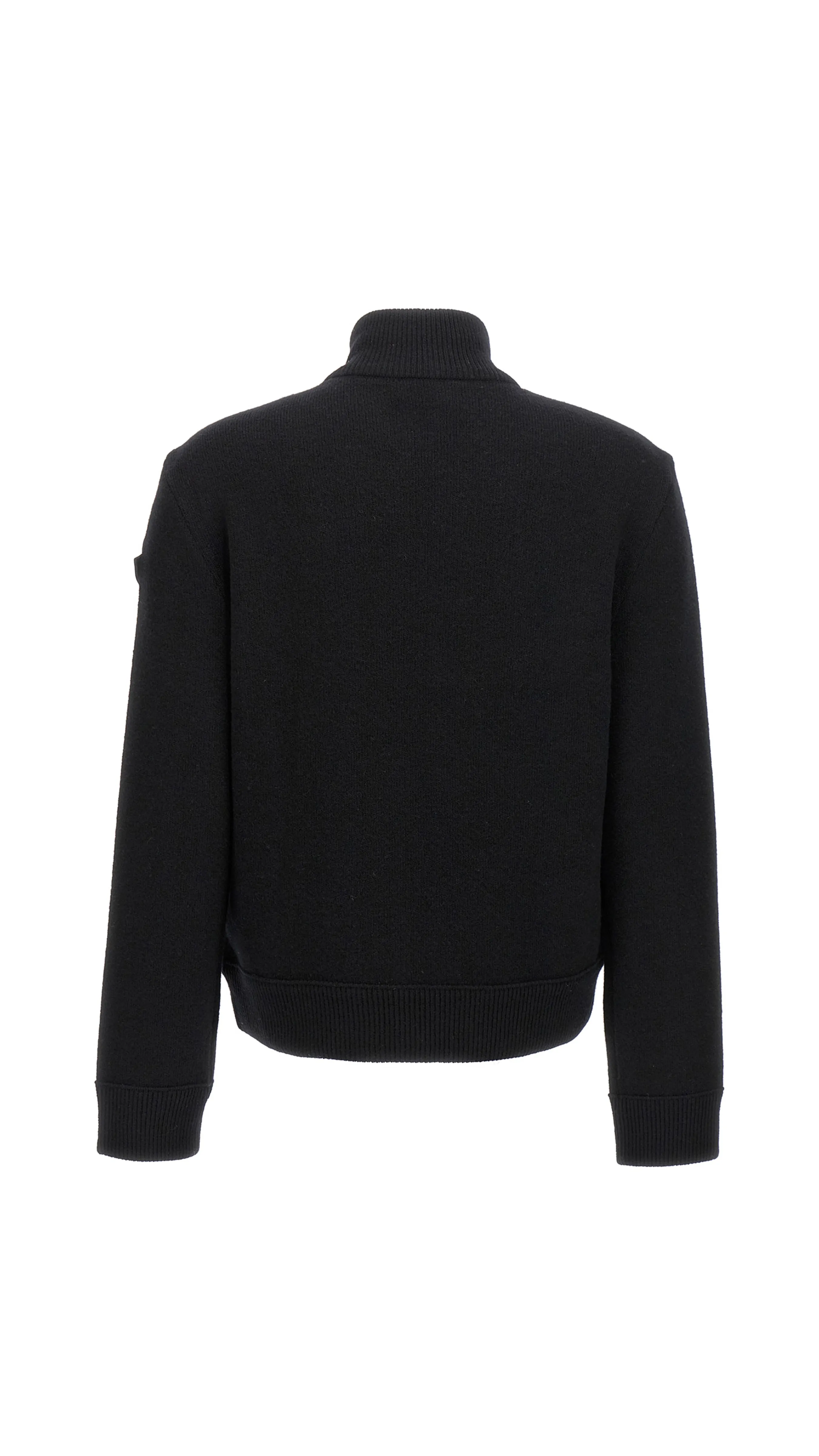 Wool Padded Cardigan - Black