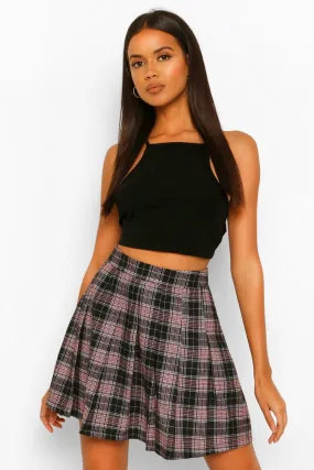 Woven Check Tennis Skirt