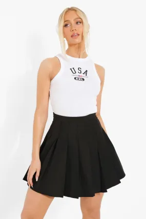 Woven Pleated Tennis Skirt