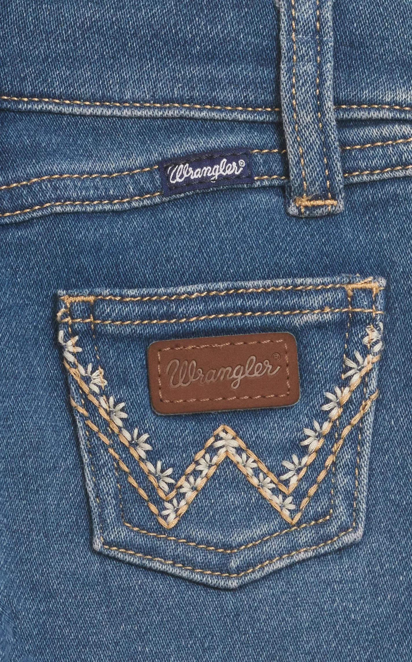 Wrangler Baby Girl's Light Wash Adjustable Waist Jeans