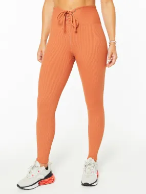 Year of Ours | Ribbed Football Legging | Terracotta