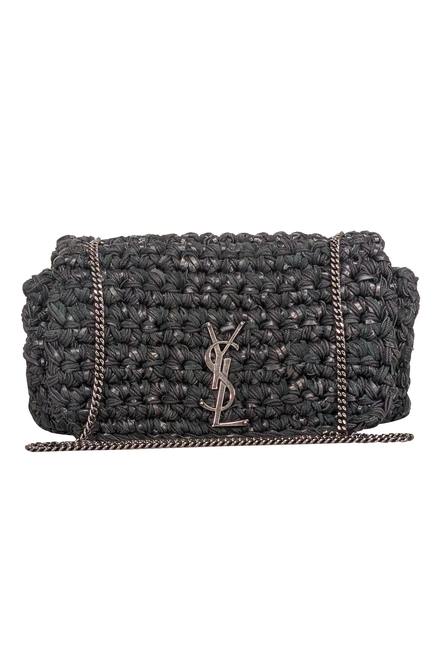 Yves Saint Laurent - Black Raffia Medium Kate Crossbody Bag