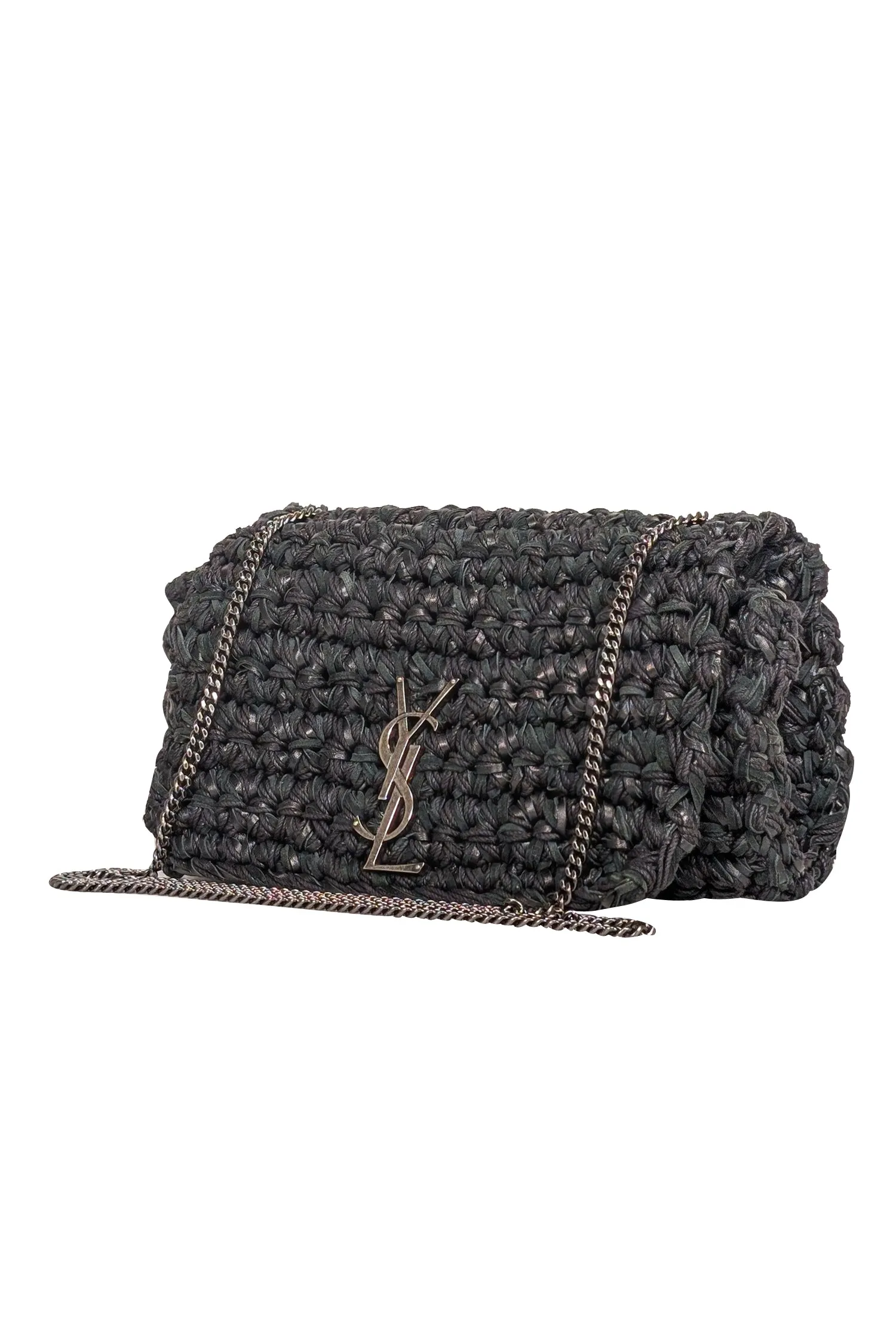 Yves Saint Laurent - Black Raffia Medium Kate Crossbody Bag